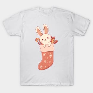 Christmas bunny in stocking T-Shirt